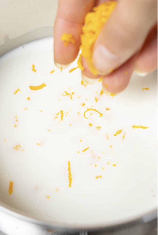 Making pastry cream in a saucepan