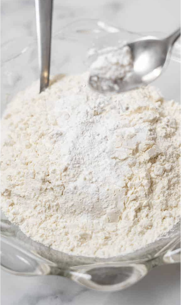 Preparing baking pan and dry ingredients