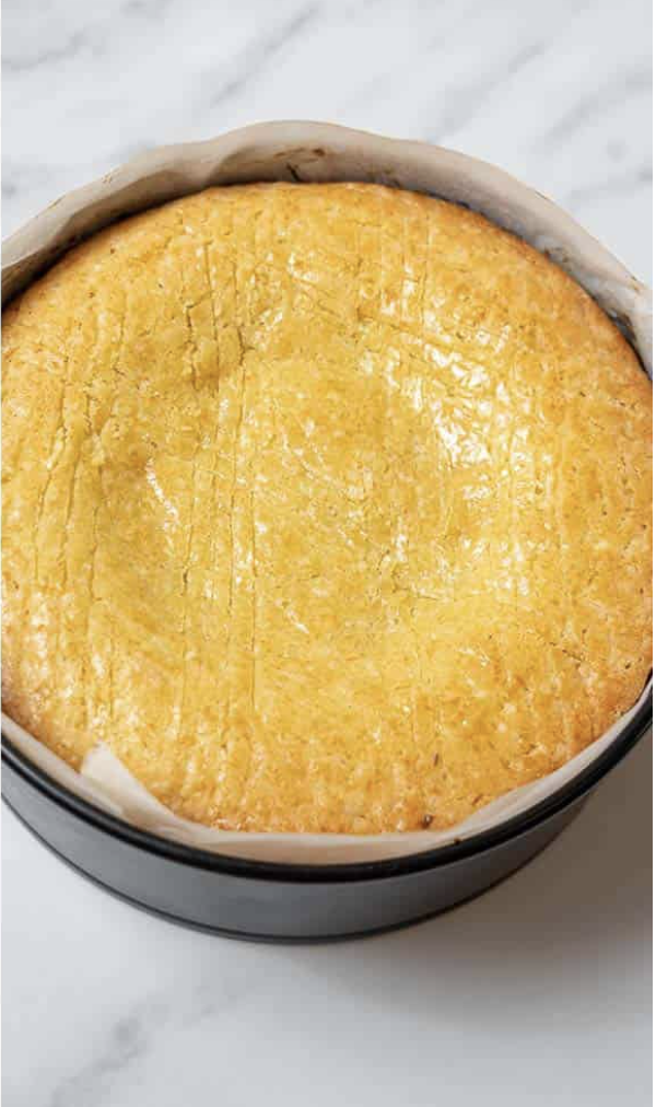 Baking the Basque cake in oven